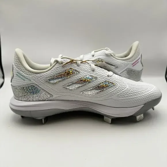 Adidas ID1664 adizero PureHustle 3 Sis B Women sz 9 Metal Baseball Cleat White - Picture 5 of 12